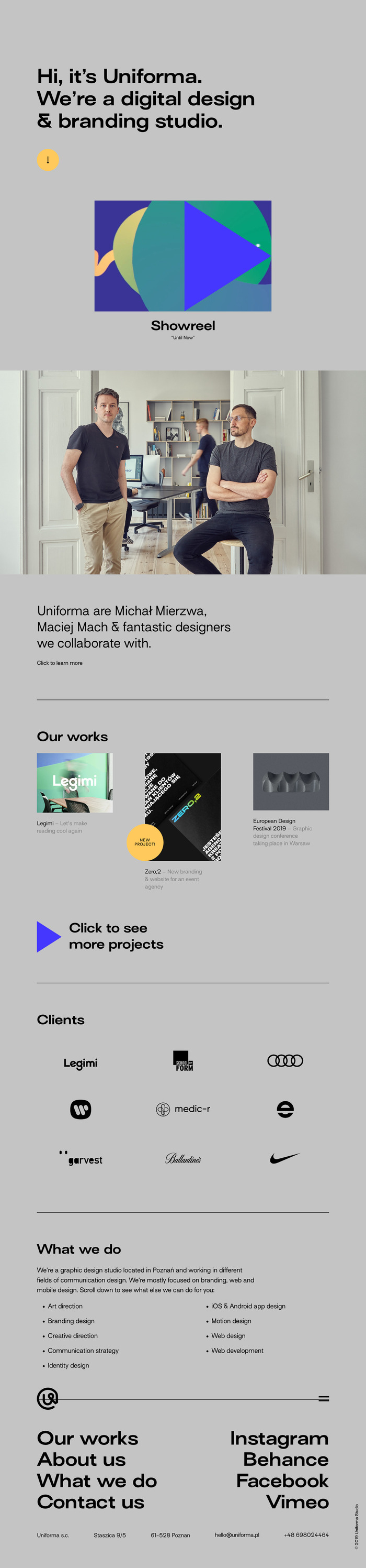 Uniforma portfolio website 4