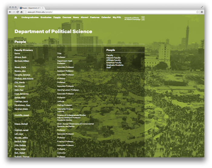 University of Illinois Department of Political Science Website 3