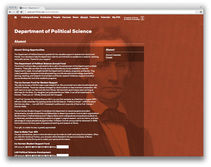 University of Illinois Department of Political Science Website 4