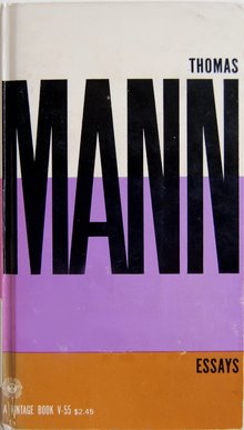 <cite>Thomas Mann Essays</cite>, Vintage Books Edition