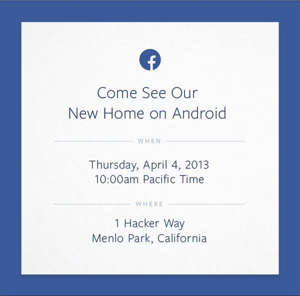 Facebook Media Invitation: “Come See Our New Home on Android”