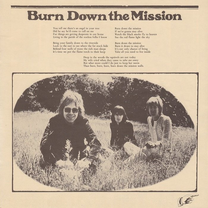 Lyrics for “Burn Down the Mission”.