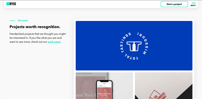 RYSE agency website 2