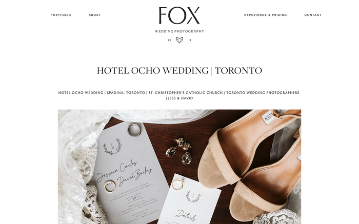 Fox Photography website 3