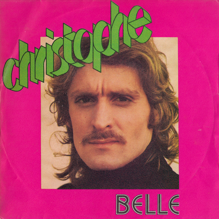 “Belle” / “Rock Monsieur”, 1973 French pressing on Les Disques Motors. [Discogs] “Belle” is set in caps from  Inline, a face designed by Roy Sprong at Rapitype, and adopted in 1972 by French manufacturer Mecanorma. The dimensional letterforms for the name are probably custom.