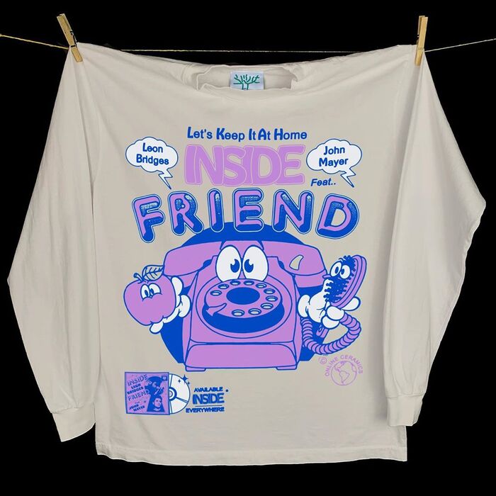 Leon Bridges &amp; John Mayer – “Inside Friend” single cover and shirt 2