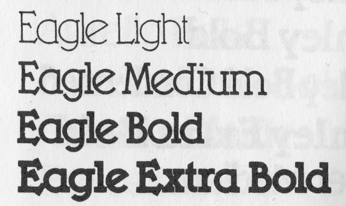 Showing of the Eagle family in the Solotype catalog (1992)