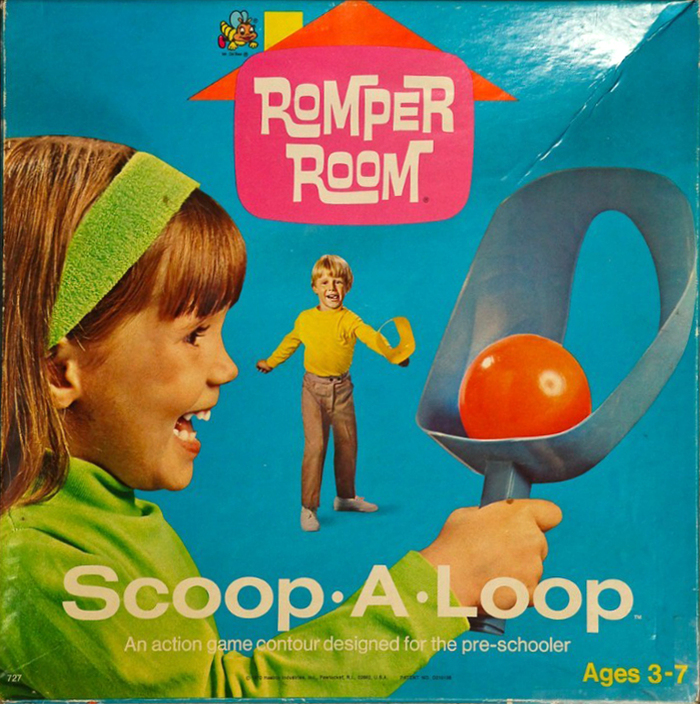 Scoop-A-Loop action game, USA, 1970. See also the Fun Time Puzzle Clock and Mr. Magnet Man from the same series.