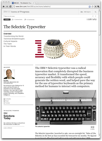 IBM 100 Icons of Progress - The Selectric Typewriter