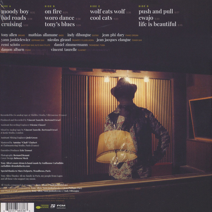 Back cover of the vinyl release.  is paired with .