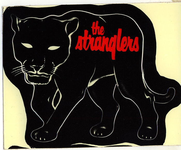 Promo sticker for the Feline album (Epic, 1982, art direction by Nick Marchant).