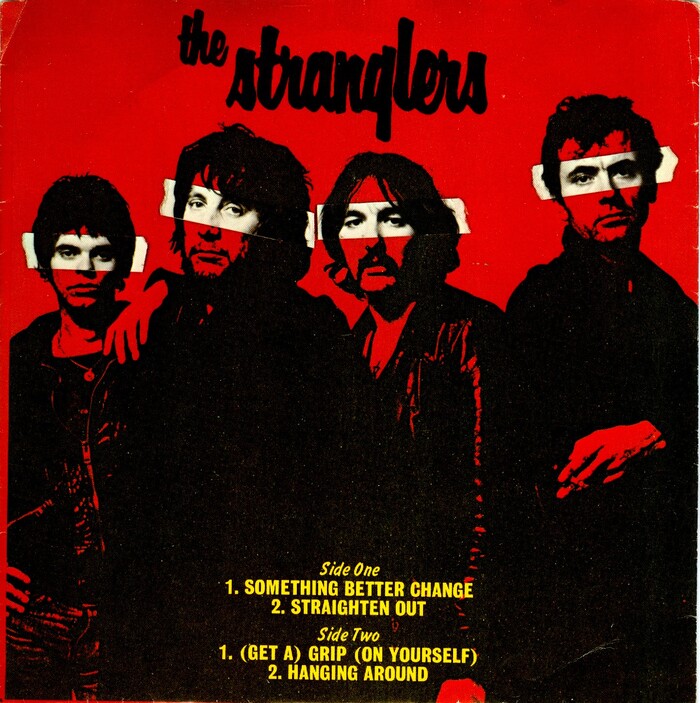 Something Better Change EP, A&M Records (USA, Nov. 1977). The track list uses all-caps  with headings in .