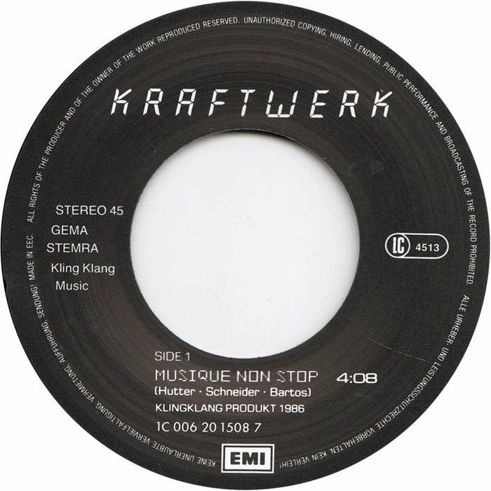 Kraftwerk – Electric Café LP &amp; “Musique Non Stop” single 3