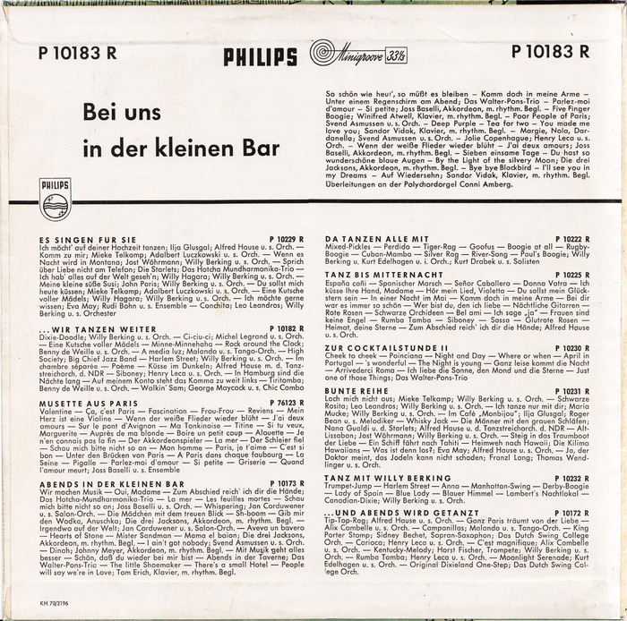 The back cover of the record is set in Futura and Futura Condensed (used on the catalog numbers).