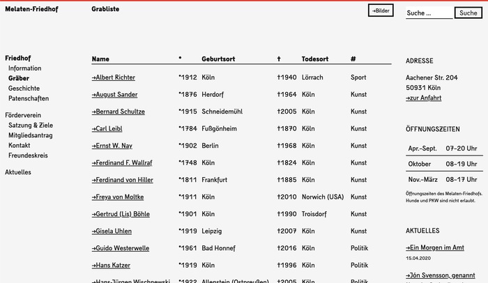 Melaten-Friedhof website 2