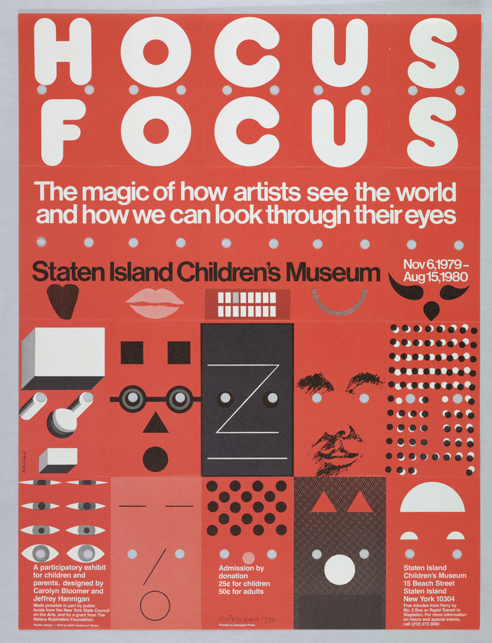 Poster, Hocus Focus, 1979; designed by Keith Godard (American, b. London 1942); USA; gift of various donors; 1981-29-364 — in the collection of the Cooper Hewitt, Smithsonian Design Museum.