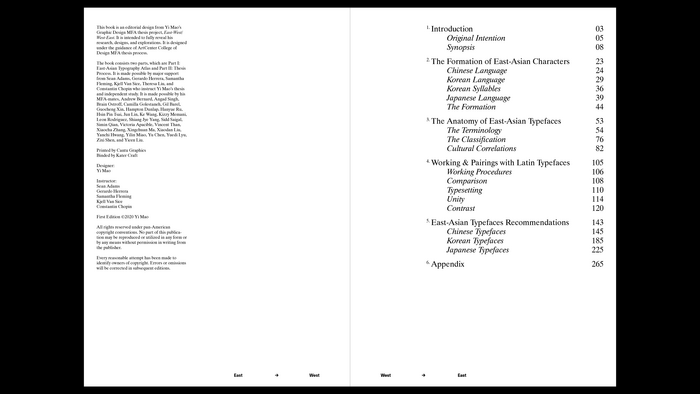 The thesis book Part I contents page