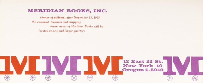 Meridian Books moving notice
