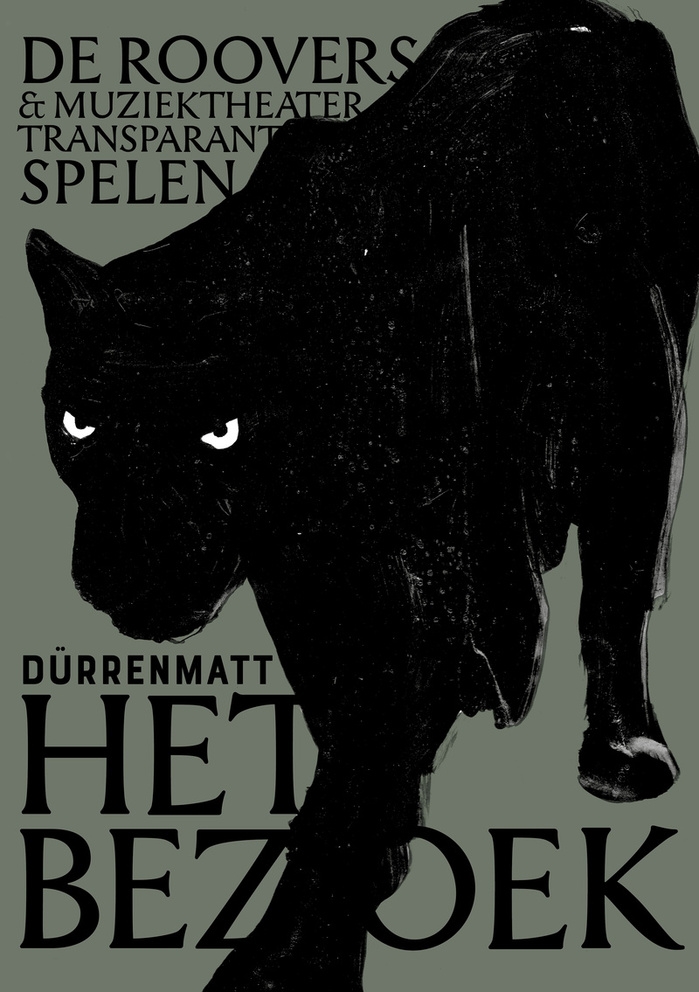 Het Bezoek poster, De Roovers &amp; Muziektheater Transparant