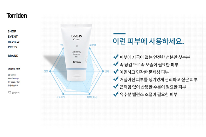 Torriden website and packaging 3