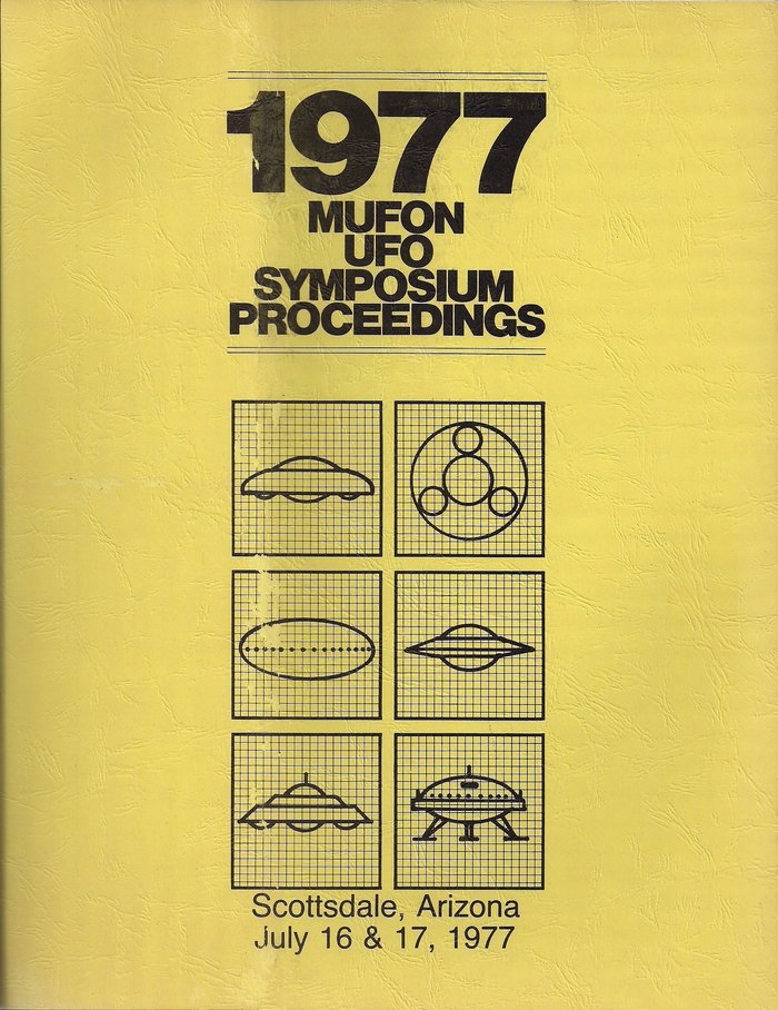 1977’s cover makes impactful use of  Black atop a column of six illustrations of common UFO shapes.