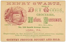 Henry Swartz, Dealer in Dry Goods business card