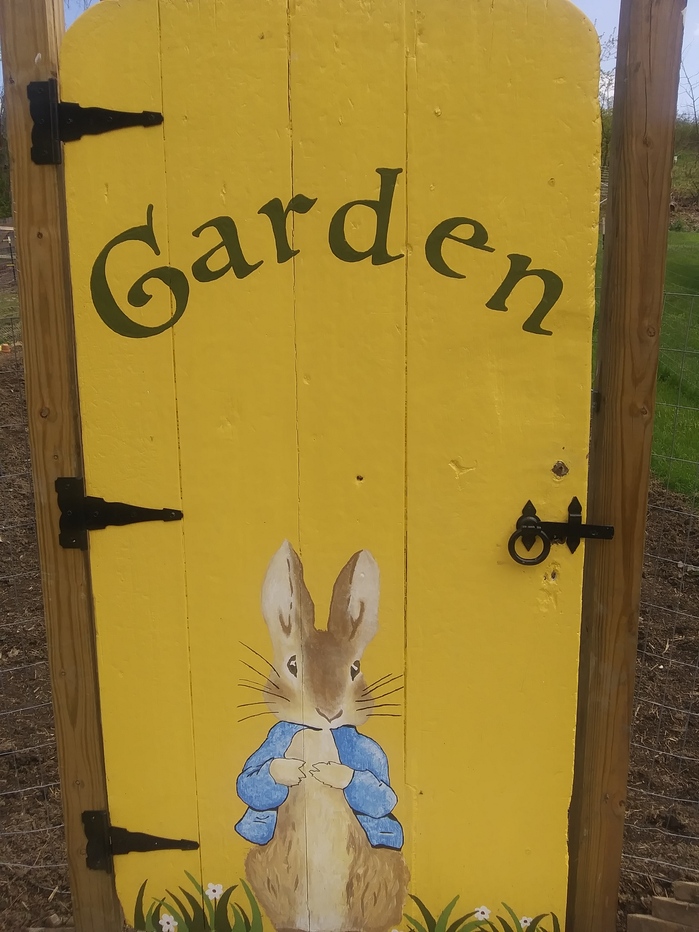 “Garden” hand painted garden gate 1