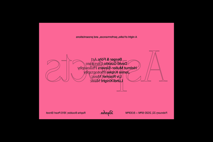 Rapha Aspects event 2