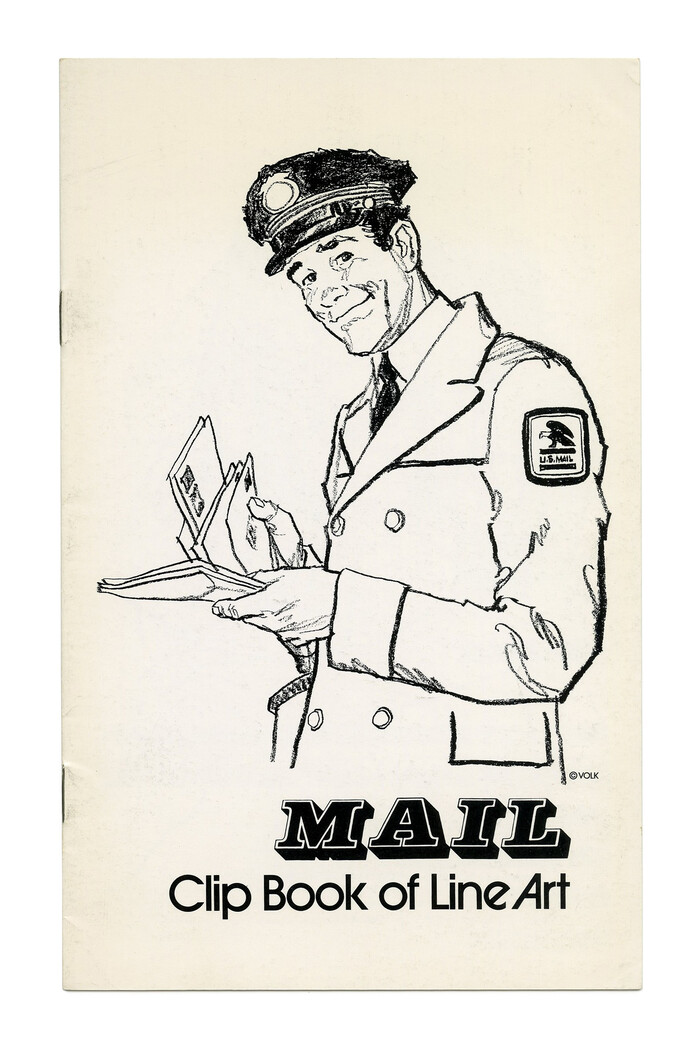 “Mail” (No. 241) ft. . The subline here uses a bolder weight from , to avoid a too great contrast in weight next to the chunky shadowed slab serif. Illustration by Tom Sawyer.