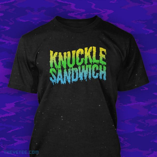Official Knuckle Sandwich T-shirt, featuring an unpixelated version of the logo.