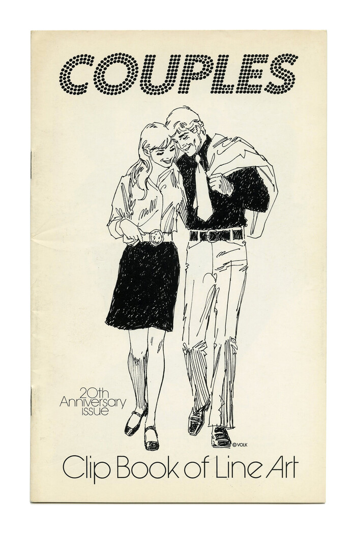 “Couples” (No. 569) ft. slanted . The addition “20th Anniversary issue” suggests that Volk was founded in 1952 or 1953. The oldest booklets published in Bart Solenthaler’s collection are from 1954.