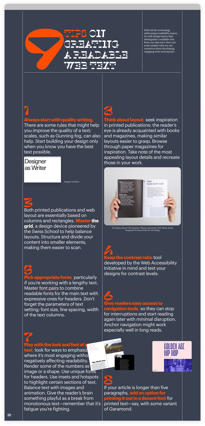 The concluding tips section combines numerals from  with  for the heading, , and .