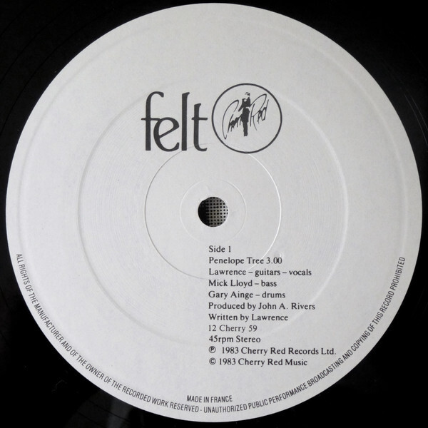 Felt ‎– “Penelope Tree” single record 3