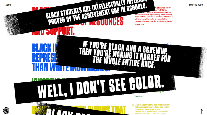 “Press to uncover” – antiracistfacts.com educates about common prejudices and excuses.