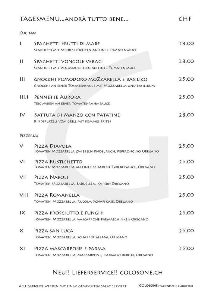 Golosone restaurant, Zürich 4