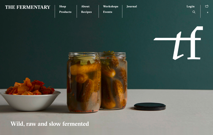Website design. See the live website at thefermentary.com.au.