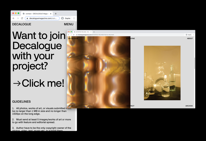 Decalogue Magazine website 4