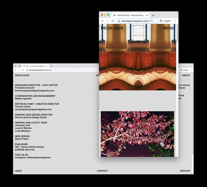 Decalogue Magazine website 5