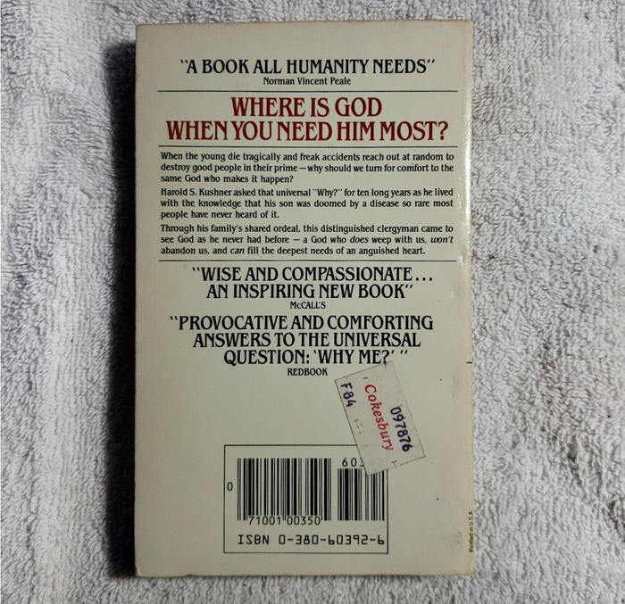 Back cover of the Avon Books edition.