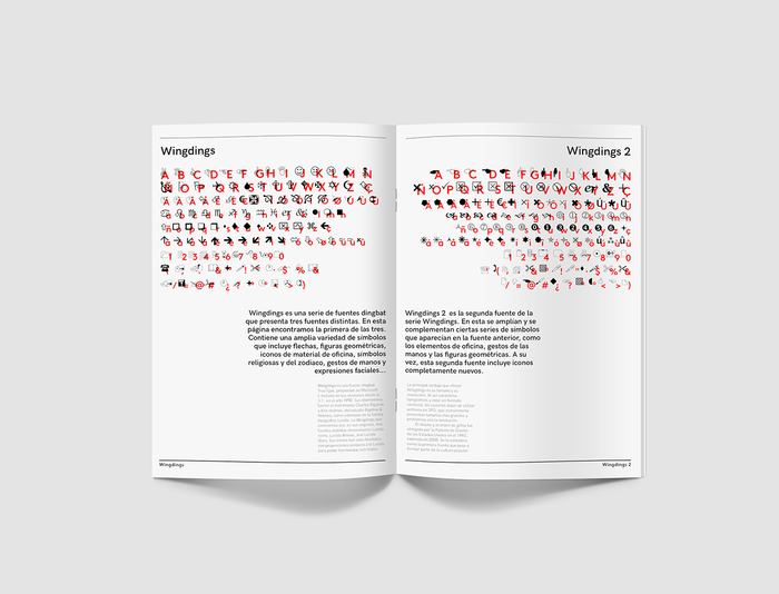 Wingdings &amp; Wingdings 2. Explicades en HK Grotesk 3