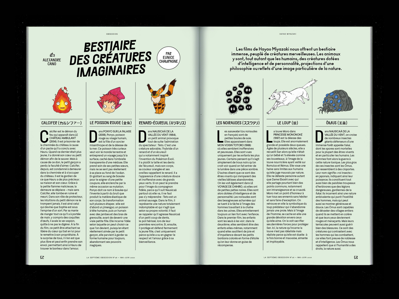 La Septième Obsession, issue 28, “Hayao Miyazaki” - Fonts In Use