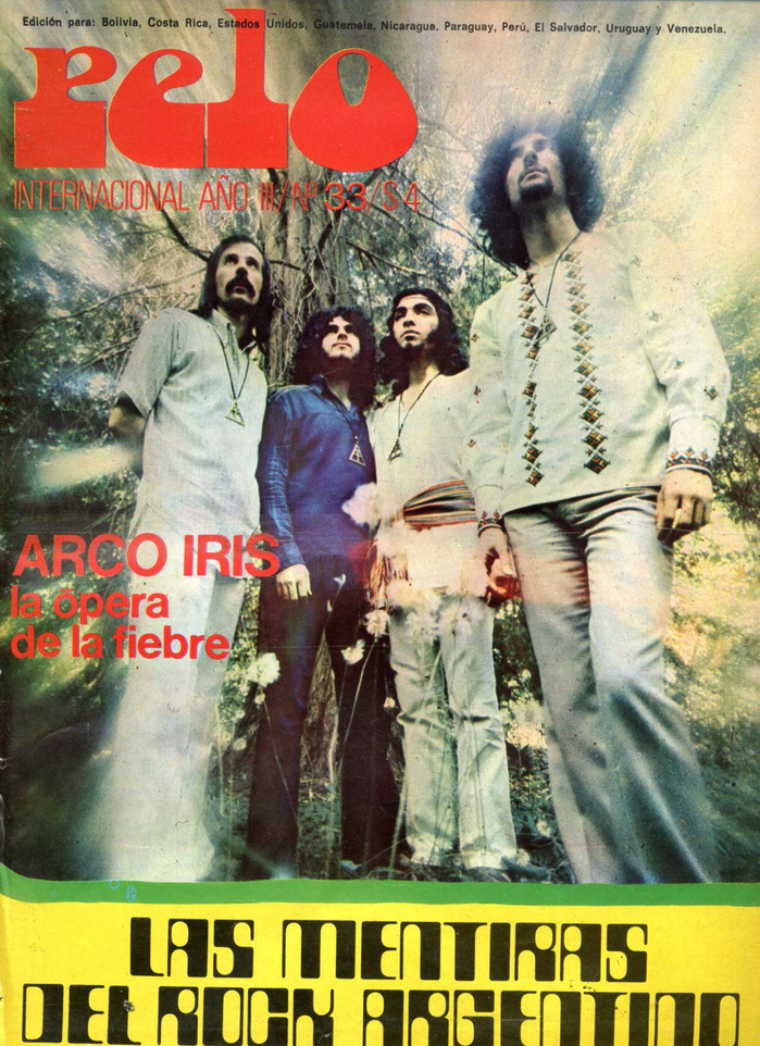 Vol. 3, No. 33 (1972), with a title story about &ldquo;the lies of Argentine rock&rdquo; presented in . &ldquo;Arco Iris&rdquo; is in .