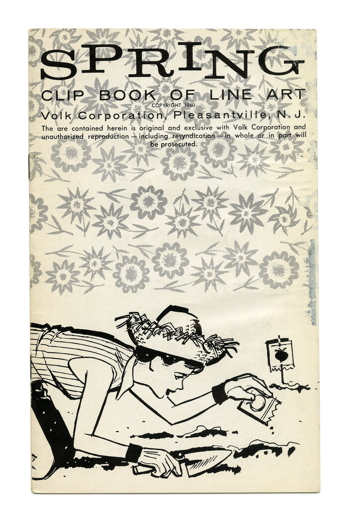 “Spring” (No. 69) with caps from  on a . The same face had been used for the spring-themed booklet from 1958, too.