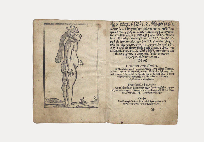 Original old print of Prawdziwe wyobrażenie trojga dzieci bardzo strasznych i dziwnych [...] from Joannes Theobaldus Blasius was published in Krakow, Poland in 1578