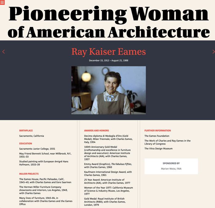 Pioneering Women of American Architecture website 6