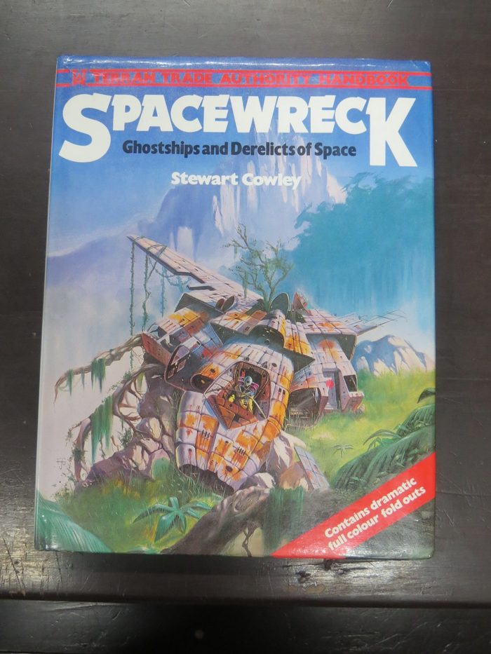 Spacewreck (Hamlyn, 1978) with more Dynamo and Gill Sans, the latter also in a bold condensed style. Cover art by Fred Gambino.