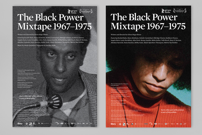 The set of posters showing photos of Stokely Carmichael and Angela Davis
