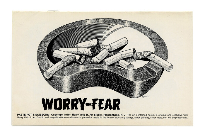 “Worry-Fear” from the Paste Pot & Scissors subseries (No. PP132) ft.  by Lewell Bordonaro.