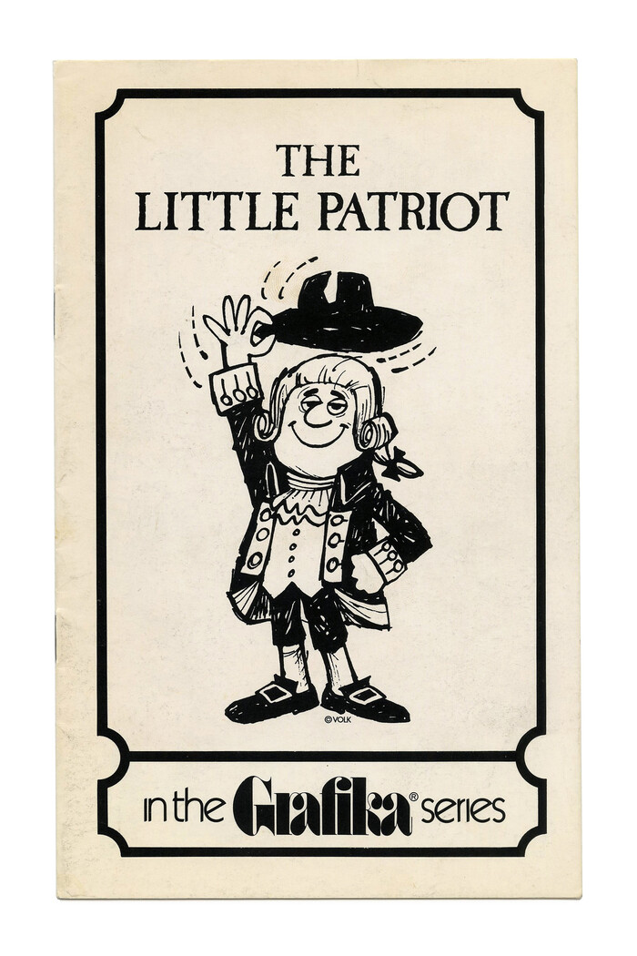 “The Little Patriot” (No. G62) ft. . The logo of the Grafika subseries is in  with ligatures for ra and fi, accompanied by  Light with omitted tittles.