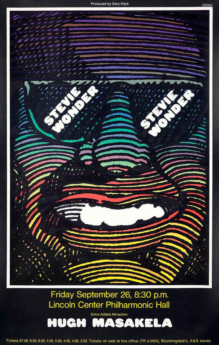 Stevie Wonder and Hugh Masekela at Lincoln Center Philharmonic Hall concert poster 1